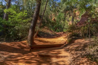 Impression around the Ochre Path near Roussillon, a commune in the Vaucluse department of the