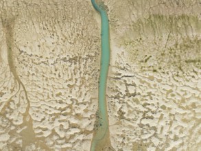 Network of channels and streams at low tide. In the marshland of the Bahía de Cádiz Nature Reserve.