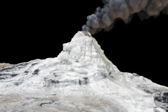 Smoking geyser in black back