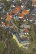 Aerial view, Altwildungen with Friedrichstein Castle in Bad Wildungen in Hesse. Bad Wildungen, spa