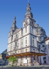 Impression of Wuerzburg, a city in the Franconia region of Bavaria in Germany. It shows a church