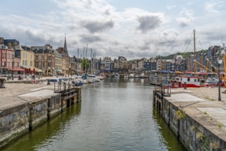 City view of Honfleur, a commune in the Calvados department in northwestern France