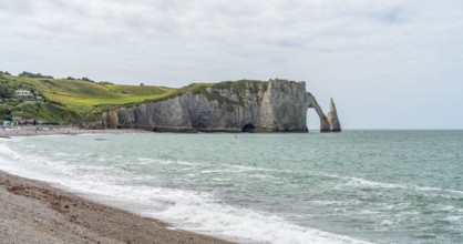 Coastal scenery around Etretat, a commune in the Seine-Maritime department in the Normandy region
