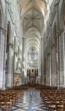 Scenery inside the Amiens Cathedral in Amiens, a city and commune in northern France. It is the