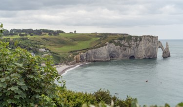 Coastal scenery around Etretat, a commune in the Seine-Maritime department in the Normandy region