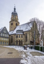 City view of Neuenstein in Hohenlohe at winter time