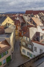 High angle view of Bamberg, a town in Upper Franconia in Bavaria, Germany