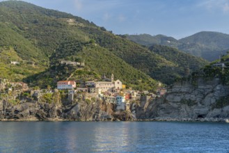 Scenery around Vernazza, a small town at a coastal area named Cinque Terre in Liguria, located in