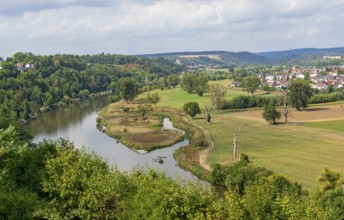 High angle scenery around Offenau, seen from Bad Wimpfen, a historic spa town in the district of