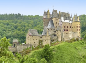 Idyllic scenery around the Eltz Castle in Rhineland-Palatinate, Germany, at summer time