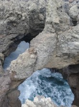 Rocky coastal area named Los Hervideros at Lanzarote in the Canary Islands