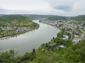 Aerial scenery at river Rhine between Filsen and Boppard