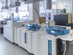 Medical laboratory including lots of apparatuses and technical equipment