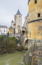 Bridge castle and city gate named Germans Gate in Metz, a city in the Lorraine region in France