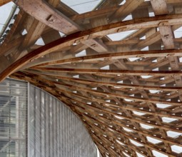 Roof substructure seen at the Centre Pompidou-Metz, a museum of modern and contemporary art in