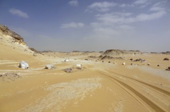 The Libyan Desert in Egypt with earth road