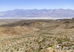 Arid scenery around Death Valley National Park in USA