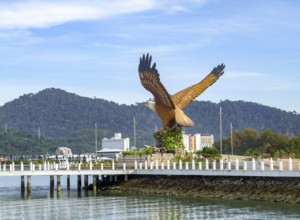 Eagle sculpture at Dataran Helang at Kuah, Langkawi island in Malaysia