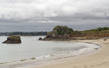 Summer scenery at the Pink Granite Coast in Brittany, France