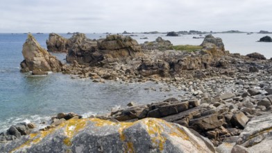 Summer scenery at the Pink Granite Coast in Brittany, France