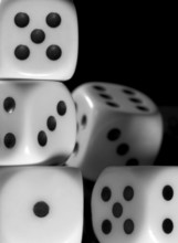 Dice closeup in dark back