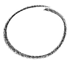 Crayon painted circle for accent in white back