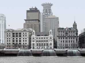 City view of the Bund, an area of the Huangpu District in Shanghai, a city in China