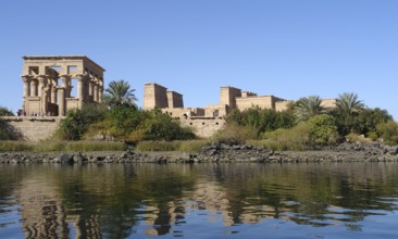 Sunny illuminated Temple of Philae in Egypt (Africa)