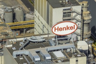 Aerial view, Henkel AG chemical plant site, Holthausen, Düsseldorf, Rhineland, North