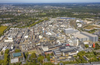 Aerial view, Henkel chemical plant area, industrial area, Holthausen, Düsseldorf, Ruhr area, North