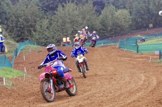 Motocross, Rudersberg, Baden-Württemberg, Germany, Europe, Motocross riders on track in the forest,