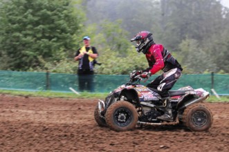 Motocross, Rudersberg, Baden-Württemberg, Germany, Europe, motocross quad on race track with