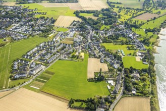 Aerial view, new residential area Ickerswarder Straße and Am Scheitenweg, Himmelgeist, Düsseldorf,