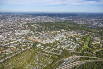 Aerial view, University Hospital Düsseldorf, Bilk, Düsseldorf, Ruhr area, North Rhine-Westphalia,