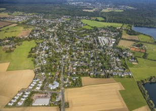 Aerial view, residential area district Angermund, Düsseldorf, Ruhr area, North Rhine-Westphalia,