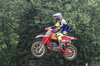 Motocross, Rudersberg, Baden-Württemberg, Germany, Europe, Motocross rider on a red motorbike in