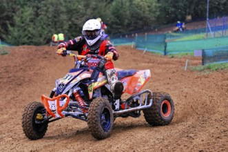 Motocross, Rudersberg, Baden-Württemberg, Germany, Europe, Rider in full protective clothing on a
