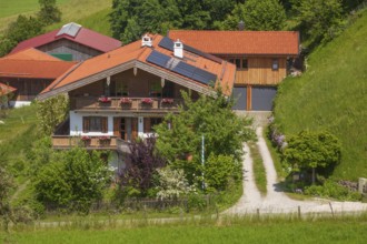 Residential building, Samerberg, Chiemgau, Upper Bavaria, Bavaria, Germany