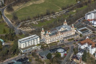Aerial view, Asklepios Fachklinik Fürstenhof in Bad Wildungen in Hesse. Bad Wildungen, spa centre