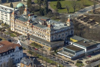 Aerial view, Asklepios Fachklinik Fürstenhof in Bad Wildungen in Hesse. Bad Wildungen, spa centre