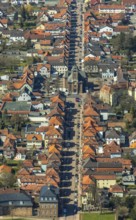 Aerial view, town church with church square and Bahnhofstraße, Große Allee, Eichenallee, Bad