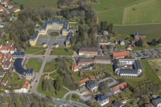 Aerial view, Bad Arolsen residential castle, Bad Arolsen castle, WELCOME HOTEL BAD AROLSEN, Bad