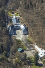 Aerial view, Wandelhalle An den Georg-Viktor-Quelle in Bad Wildungen in Hesse. Bad Wildungen, spa