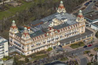 Aerial view, Asklepios Fachklinik Fürstenhof in Bad Wildungen in Hesse. Bad Wildungen, spa centre