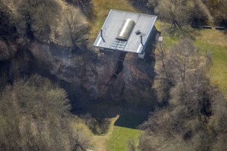 Aerial view, archaeological site at the Korbacher Spalte on Frankenberger Landstraße in Korbach.
