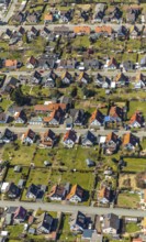 Aerial view, iResidential area with detached houses Danziger Straße and Friedensstraße in Korbach.
