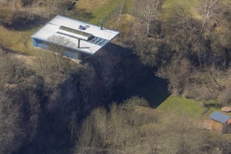 Aerial view, archaeological site at the Korbacher Spalte on Frankenberger Landstraße in Korbach.