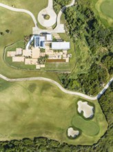 Partial view of the La Hacienda Links Golf Resort. Aerial view. Drone shot. Cádiz province,