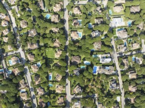 The Roche housing estate. Aerial view. Drone shot. Cádiz province, Andalusia, Spain