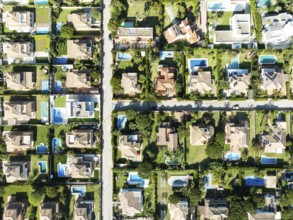 The Roche housing estate. Aerial view. Drone shot. Cádiz province, Andalusia, Spain